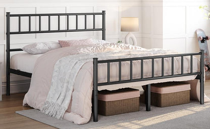 Costoffs Struttura Letto Moderno in Metallo con Testiera e Pediera con Spazio di Archiviazione per Appartamento Camera da Letto