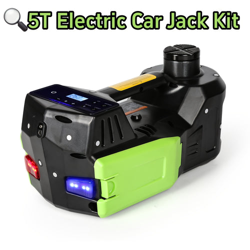 Kit martinetto per auto 4 in 1 12V 5T, cavalletto martinetto elettrico con display LCD per berlina, SUV, sollevatore auto, martinetti idraulici a pavimento