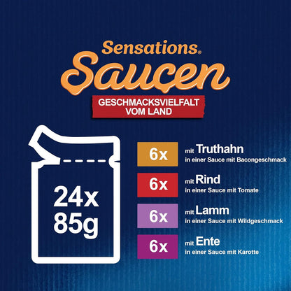Cibo Umido per Gatti FELIX Sensations Sauces, Miscela Varietà