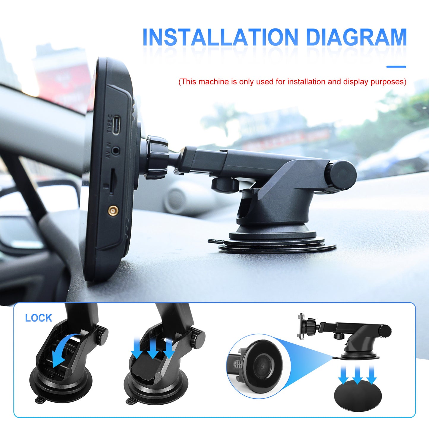 PODOFO Schermo Wireless da 10,26 Pollici per Autoradio con Carplay Android Auto con Vivavoce BT/ Touchscreen HD/ Airplayer/ Android Mirror Link/ GPS/ Si-ri/ Telecamera Posteriore/ FM/ AUX/ Porta Scheda TF/ Base Monitor, Un Regalo Perfetto per Papà