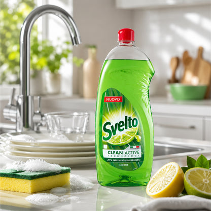 Set da 12 Pezzi Svelto Detersivo Piatti Limone 1L – Formula Concentrata con Succo di Limone – Azione Sgrassante e Profumo Fresco – Adatto per Uso Quotidiano e Professionale