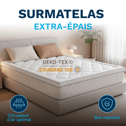 CATAVANA - Topper per Materasso Comfort - Varie Misure (80 X 200 Cm/ 90 X 200 Cm/ 140 X 190 Cm/ 140 X 200 Cm/ 160 X 200 Cm/ 180 X 200 Cm) - Microfibra Traspirante e di Alta Gamma - Imbottitura 800 G - Antiscivolo con Elastici - Ideale per 1 Persona/ 2 Per