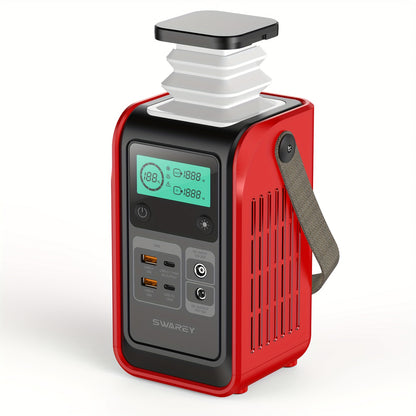 Stazione di alimentazione portatile, batteria Lifepo4 da 192 Wh, generatore solare, alimentazione a ricarica rapida USB-C da 140 W con luce per campeggio, viaggi, emergenze