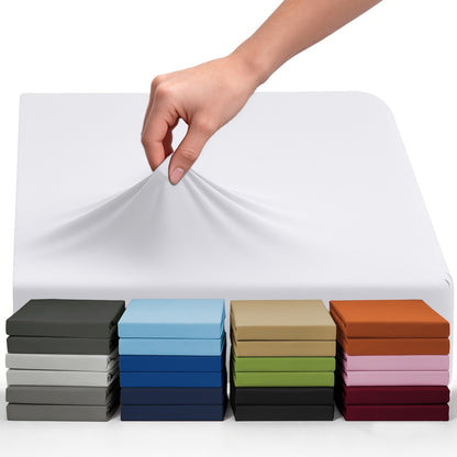 Lenzuolo con angoli elastici 1 pz in jersey di cotone bambù, lenzuolo con angoli elastici in misto cotone jersey, lenzuolo con angoli elastici/coprimaterasso/copriletto con angoli elastici su tutto il perimetro, realizzato in morbido e traspirante materia