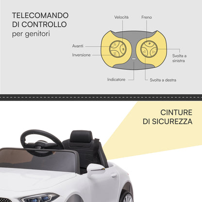 Baroni Toys Auto Macchina Elettrica per Bambini Audi R8 Sport, 12V Con MP3, Macchina telecomandata Full Optional, sedile in Eco pelle, porte apribili, Velocità 3-5 km/h, con Telecomando