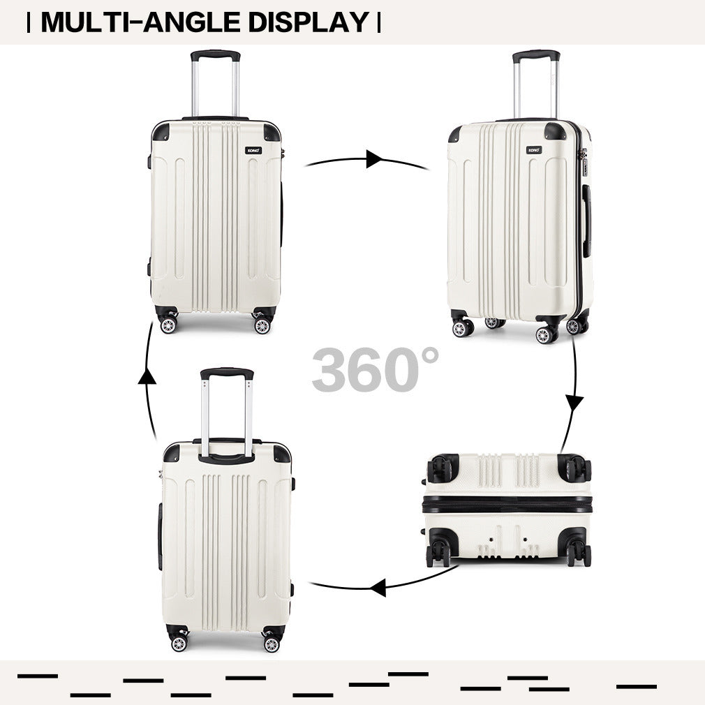 Set da 3 valigie beige con design panda per campeggio, valigia rigida in ABS con lucchetto a combinazione e rotelle girevoli, regalo per il rientro a scuola, Black Friday, Giorno del Ringraziamento, Natale e festività