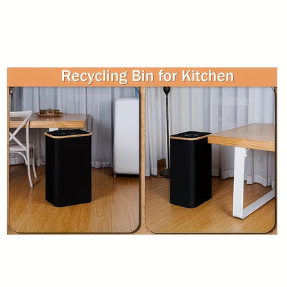 1 pz Secchio di raccolta domestico da 100 litri/26 galloni con sacchetti interni riutilizzabili staccabili, tessuto Oxford 600D per la riciclaggio di bottiglie, cartoni e vetro, contenitori di riciclaggio domestici, raccoglitore di bottiglie, cesto pieghe