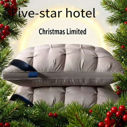 Cuscini Extra-Large di Lusso Qualità Hotel 2025 - Rivestimento 100% Poliestere & Imbottitura Morbida Alternativa a Piuma, Supporto Ergonomico per Chi Dorme sulla Schiena/ Fianco/ Stomaco, Stile Standard Bianco/ Grigio per Uso Domestico & Alberghiero