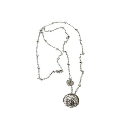 Collana donna in acciaio con pendente richiamo degli angeli colore argento
