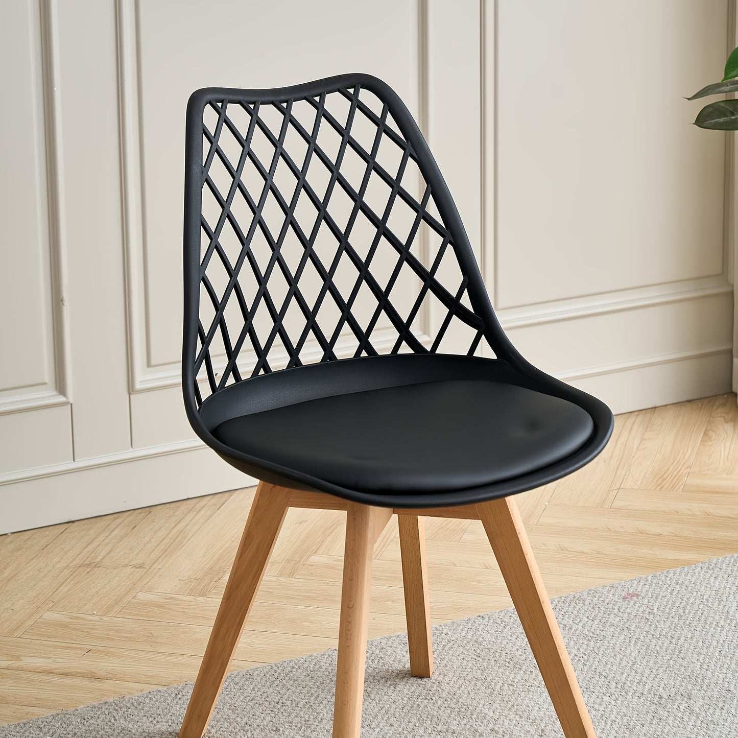 EGOONM Set di 6 Sedie da Pranzo, Sedie da Cucina Scandinate - Design con Schienale a Conchiglia Intagliata, Cuscino in Ecopelle e Gambe in Legno di Faggio