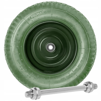 RUOTA PER ASTA 4.80/4.00-8 PNEUMATICA TUBOLESSA FULL + ASSE