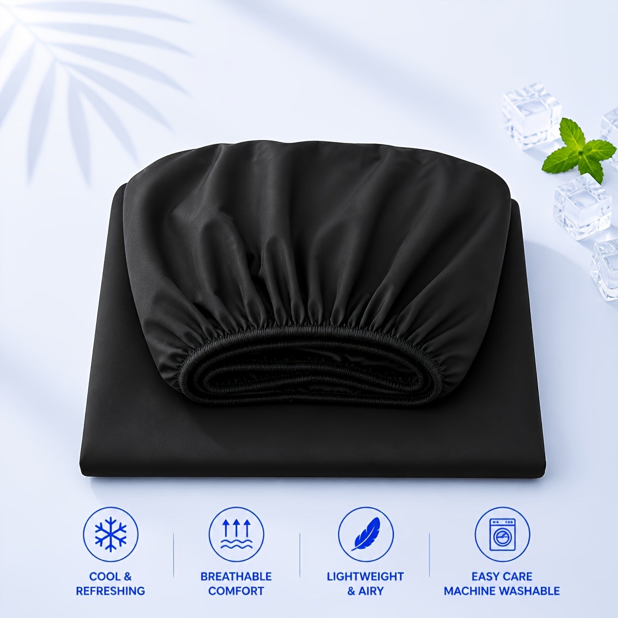 Lenzuolo con angoli estivo fresco - Ipoallergenico e traspirante, antiumidità, coprimaterasso trapuntato antiscivolo con elastico a 360°, antipiega, resistente allo sbiadimento, resistente al restringimento, lavabile in lavatrice (federa non inclusa).