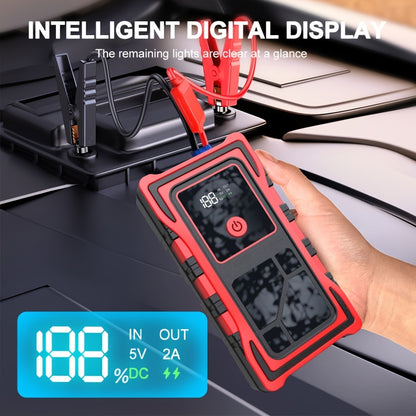 Avviatore d'emergenza per auto 6000A-8000A, display a LED, torcia a LED, ricarica rapida USB, batteria integrata ad alta capacità, portatile e facile da usare, avviatore per auto