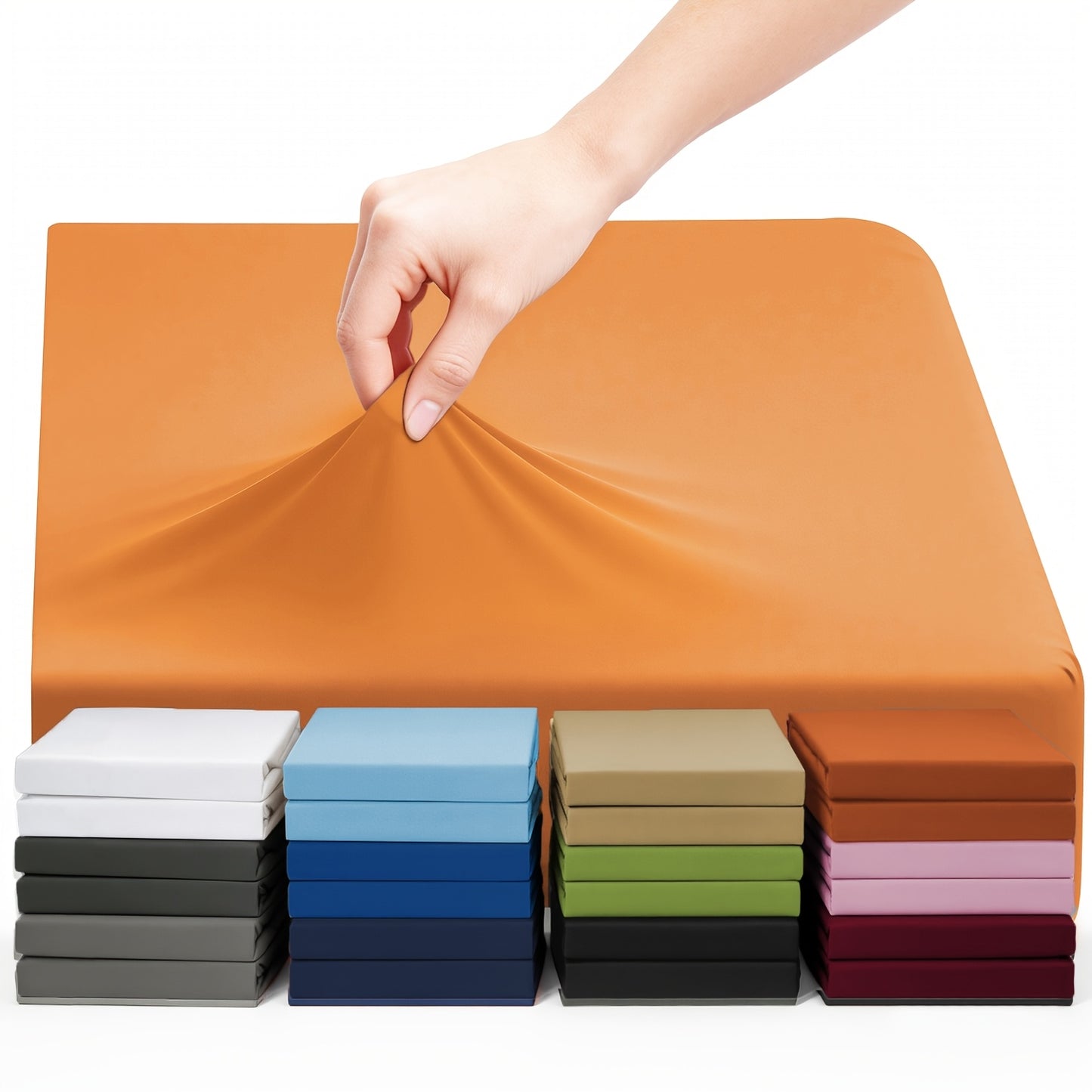 Lenzuolo con angoli elastici 1 pz in jersey di cotone bambù, lenzuolo con angoli elastici in misto cotone jersey, lenzuolo con angoli elastici/coprimaterasso/copriletto con angoli elastici su tutto il perimetro, realizzato in morbido e traspirante materia