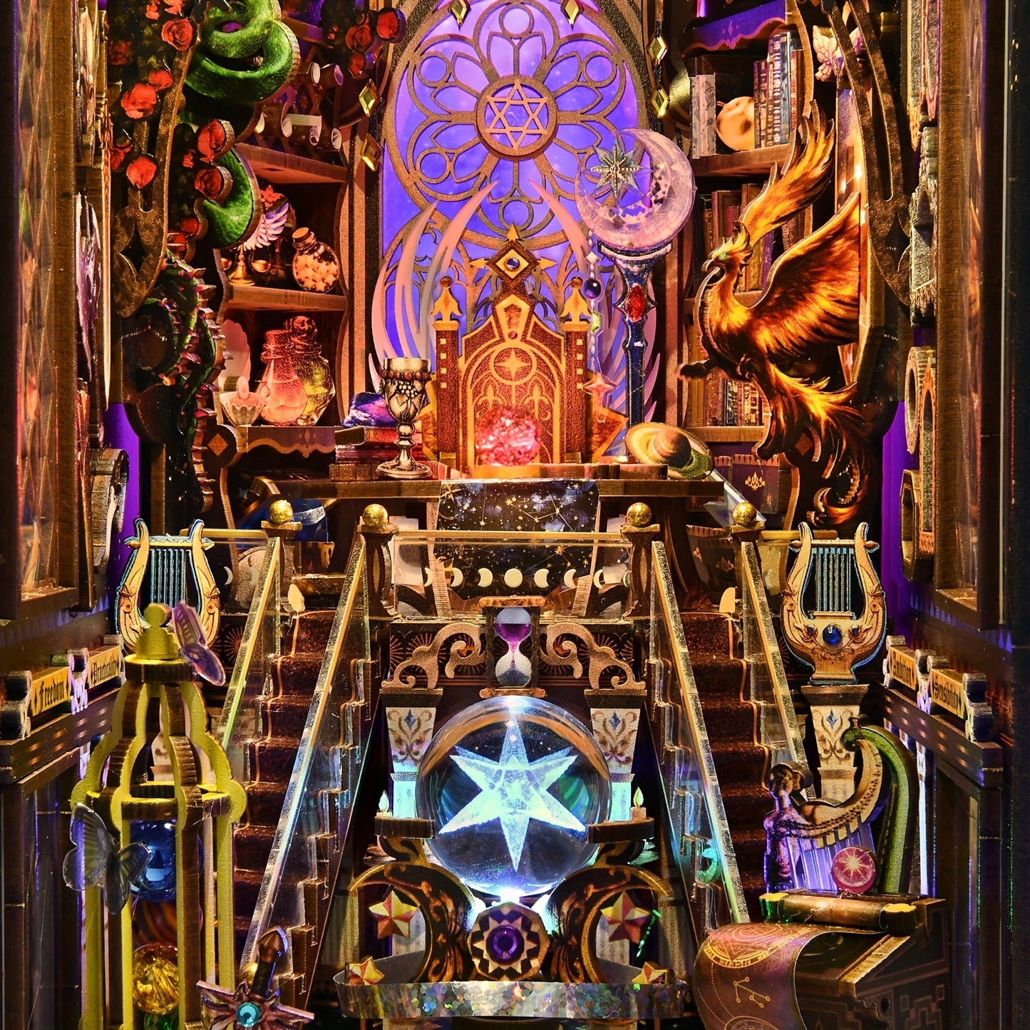1 pezzo Puzzle 3D, Modello Zodiacale Fatto a Mano. Questo Kit di Assemblaggio Presenta Stili Decorativi con Modelli di Elementi Come i Dodici Segni Zodiacali, Troni, Serpenti e Fenici. È una Decorazione Accogliente per Micro-Uffici Domestici, un Adorno Pe