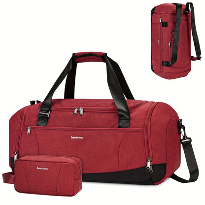 [Borsa da Toilette in Omaggio] Zaino Sportivo 5 in 1 - Dalla Palestra alla Vacanza con Maniglia per Trolley e Scomparto Ventilato per Scarpe | Essenziale per Viaggi Estivi 2025 (43L Weekender, 6 Colori), Regalo di Natale