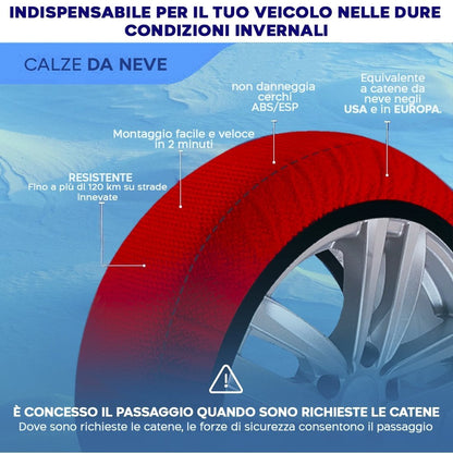 Calze per Pneumatici da Neve e Ghiaccio per Auto, Catene per Auto, Coperture per Pneumatici da Neve, Coperture per Pneumatici, Nuovo Silenzioso, Fuga dalla Pioggia e dalla Neve sulla Strada, Auto da Casa, Camper, Veicoli Fuoristrada, Pick-up, SUV e Molti
