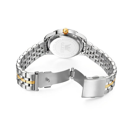 OLEVS Orologio da Donna Classico Business Dress Analogico Quarzo per Donne Elegante Lusso Acciaio Inossidabile Rheinstone Orologi da Donna Luminosi con Calendario Data per Donna Orologio da Polso Regali Romantici Reloj Para Mujer Quadrante Nero/Bianco/Dor