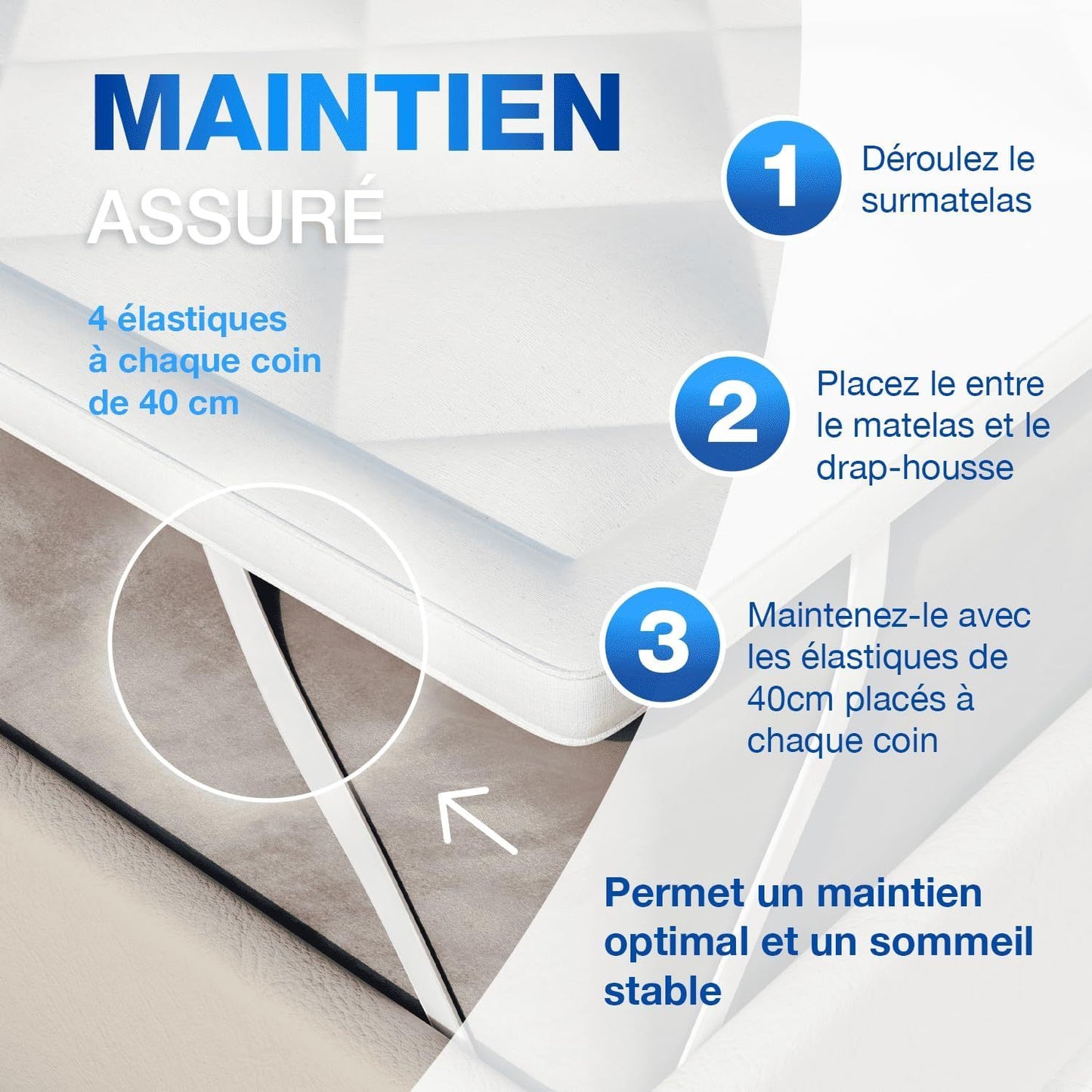 CATAVANA - Topper per Materasso Comfort - Varie Misure (80 X 200 Cm/ 90 X 200 Cm/ 140 X 190 Cm/ 140 X 200 Cm/ 160 X 200 Cm/ 180 X 200 Cm) - Microfibra Traspirante e di Alta Gamma - Imbottitura 800 G - Antiscivolo con Elastici - Ideale per 1 Persona/ 2 Per
