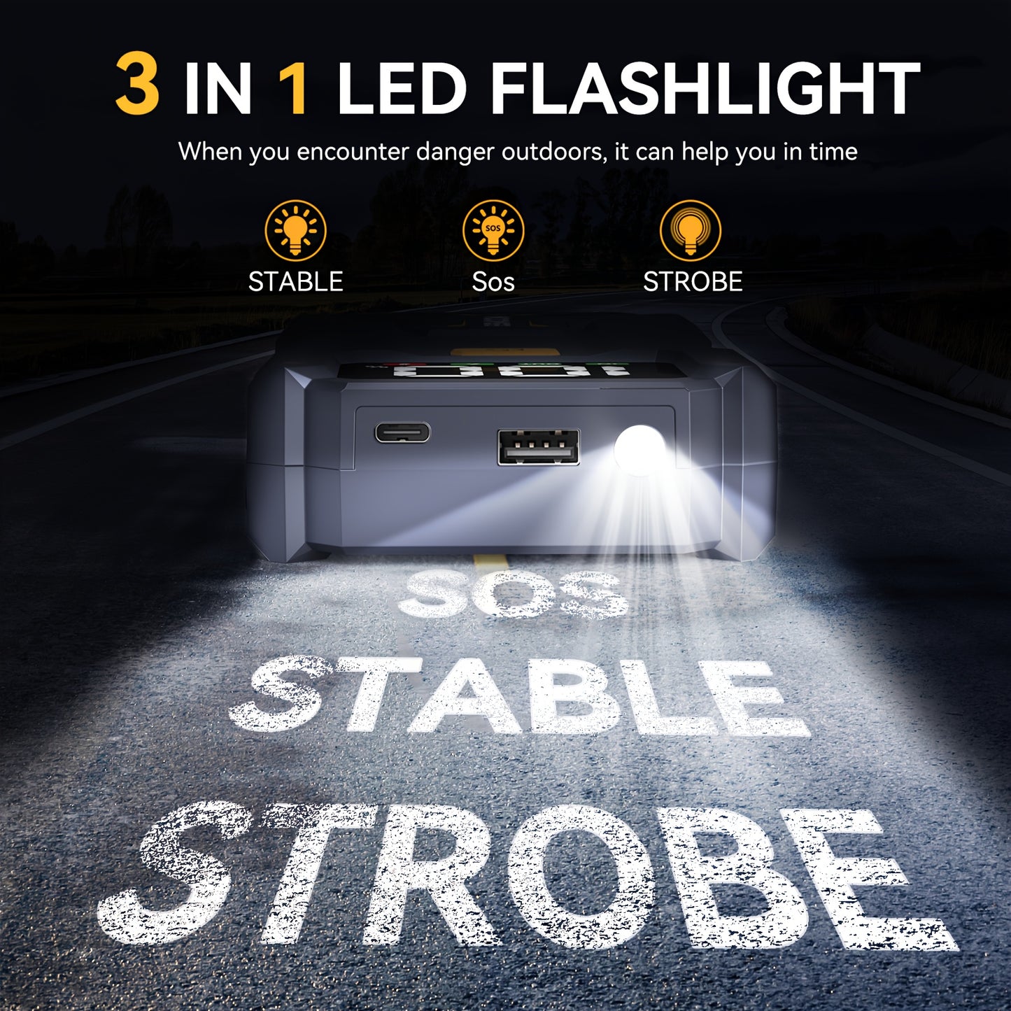 Avviatore per auto 12V, avviatore per auto portatile, picco 9000A, booster per batteria auto, power bank da 12800mAh/26800mAh per telefono, caricabatterie rapido, luce LED, display digitale LCD (adatto per motori a benzina da 10.0 o diesel da 8.0L)