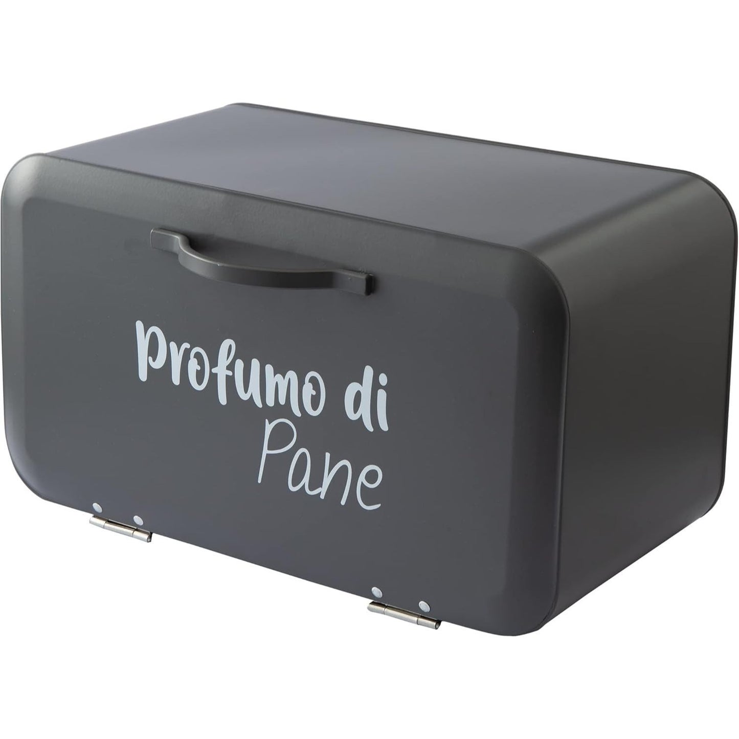 Baroni Home Portapane Grigio Antracite | Beige con Apertura Frontale e Chiusura Ermetica 34x19x17 cm, Cassetta Pane in Metallo, Scatola Contenitore per Pane e Panini Proteggi Freschezza, Anti-mosche, Ideale per Pane Fatto in Casa, Porta-Pane Design Modern