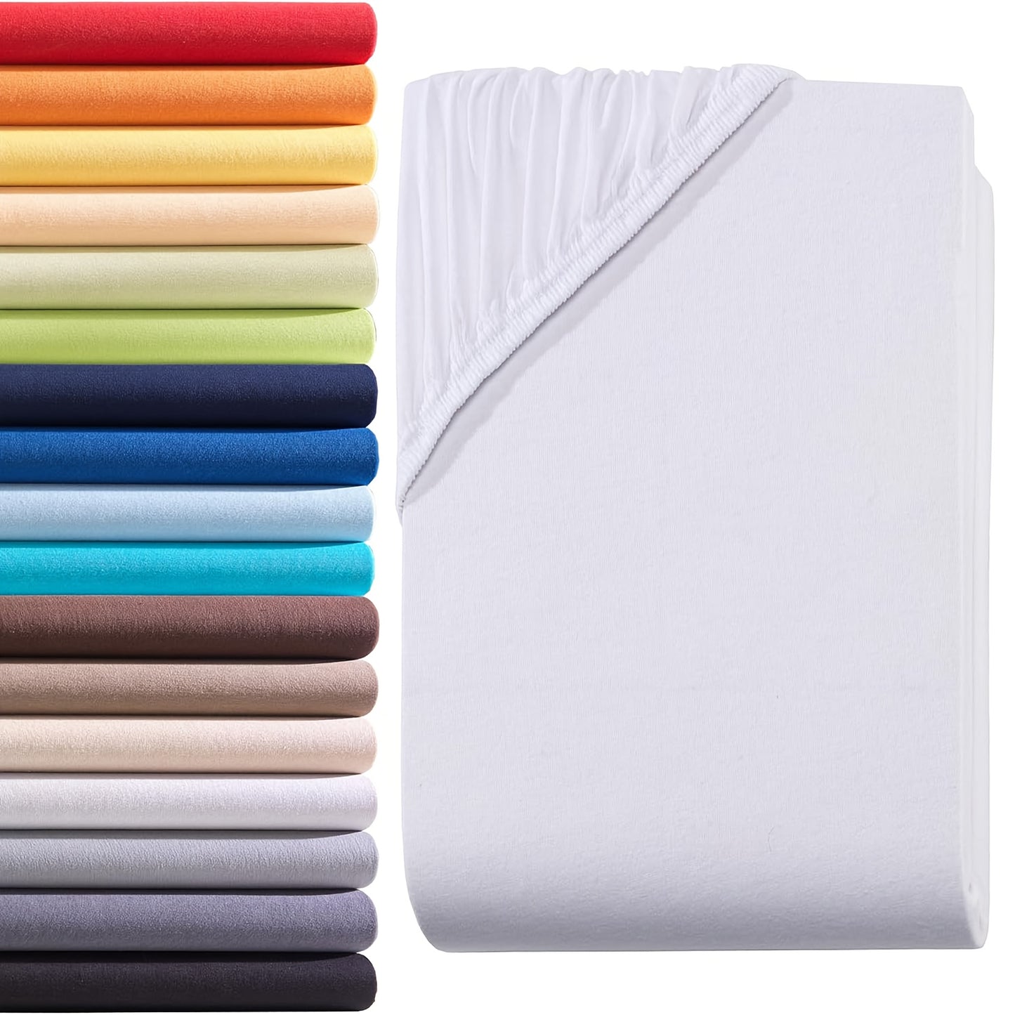 Lenzuolo con angoli 1 pz in puro cotone egiziano 100%, design con elastico tutt'intorno, tinta unita, adatto a materassi da 90x200 a 200x220 cm, traspirante, lavabile, a copertura totale, lenzuolo perfettamente aderente
