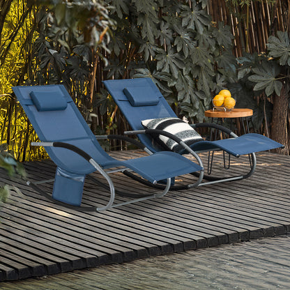 1 Pezzo Lettino Prendisole Lettino da Giardino Sdraio Relax Sedia a Dondolo da Esterno con Cuscino Poggiatesta Superficie Ergonomica Tessuto Resistente agli Agenti Atmosferici Struttura in Metallo Tasca Laterale Portata Massima 150 kg Terrazza Balcone Gia