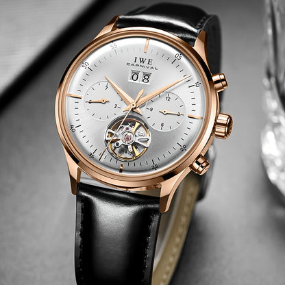 Orologio Meccanico Multifunzione di Lusso Uomo I&W Carnival, Orologio Sottile e alla Moda Automatizzato, Regalo per le Vacanze