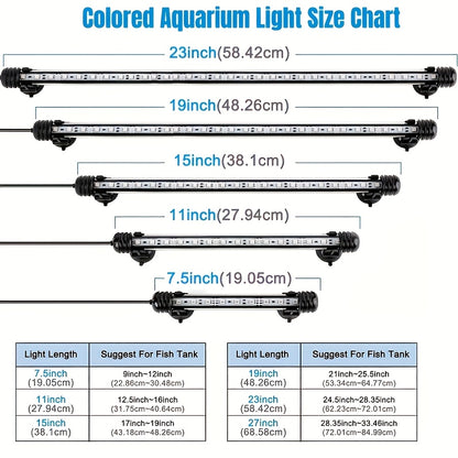 18-112Cm, Luce LED per Acquari, Illuminazione Subacquea, Luce Montabile, Lampada Copertura, Spina EU per Acquario con Telecomando, Cambio Colore RGB, Rosso/Verde/Blu, Senza Batteria