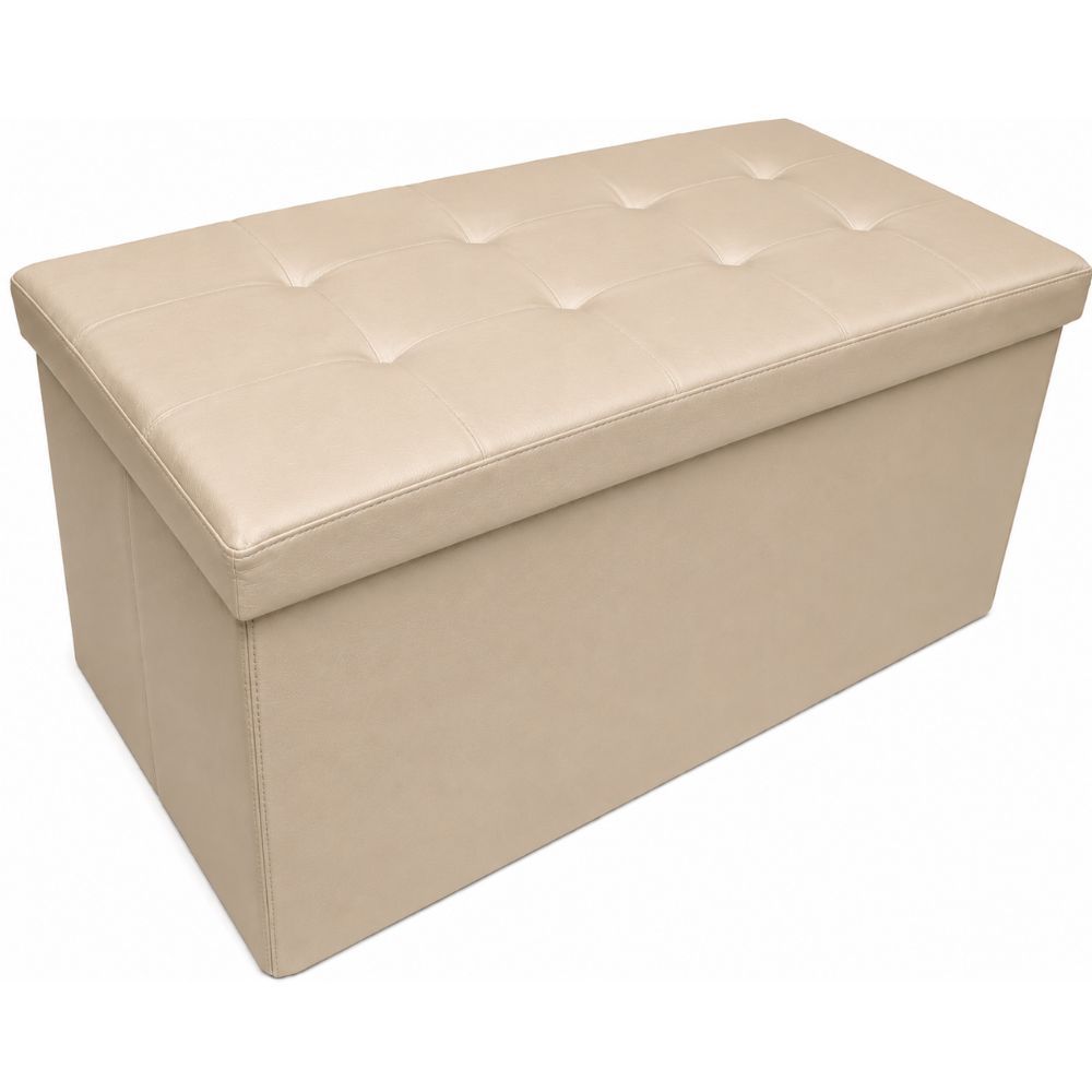 cecaro group POUFF POUF CONTENITORE ECOPELLE PANCA BAULE IMBOTTITO BOTTONI TRAPUNTATO VARI COLORI
