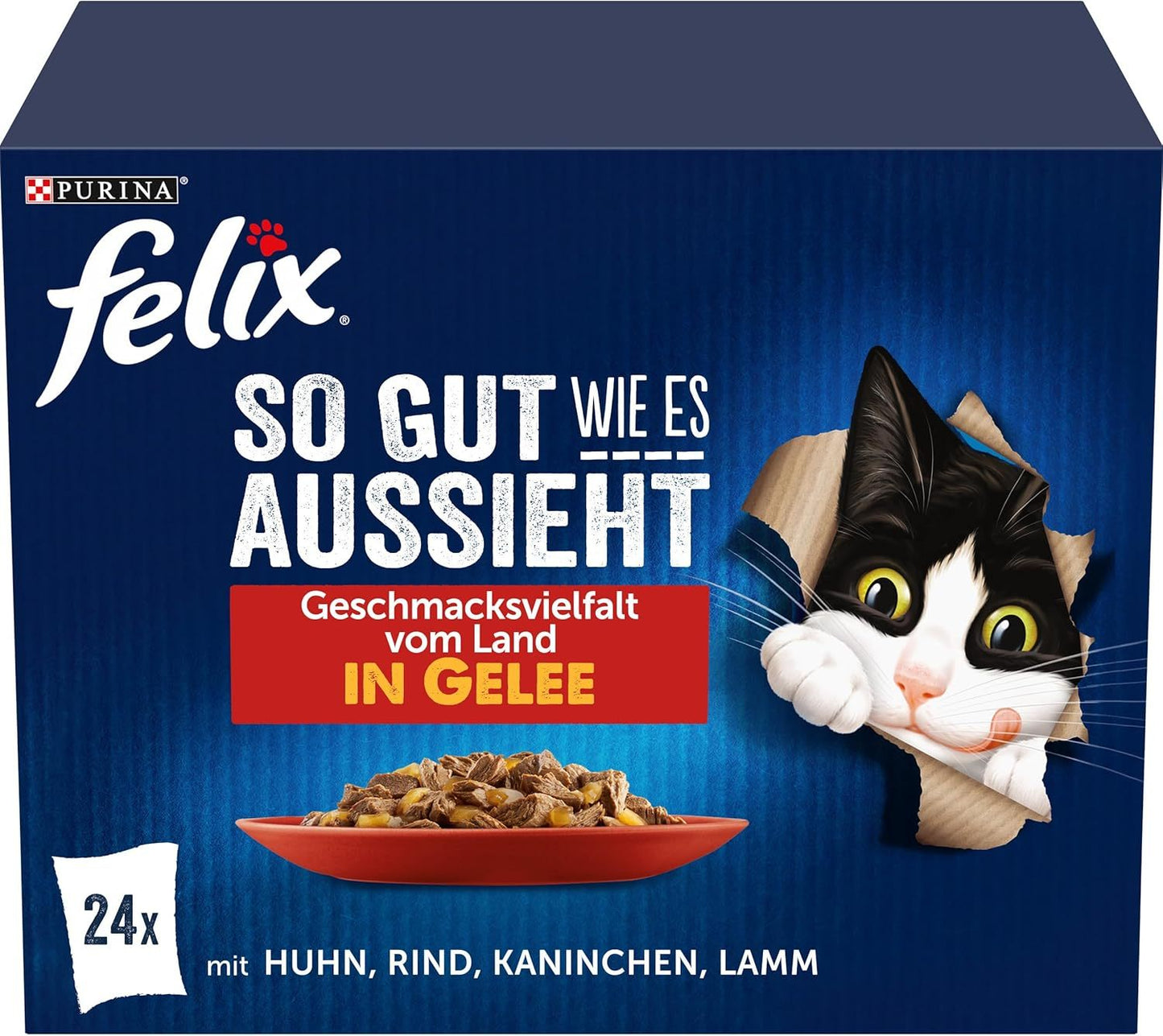 FELIX As Good As It Looks, Cibo Secco per Gatti in Gelatina, Mix Assortito