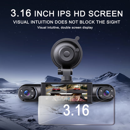 BCUOZ Kit Telecamera Auto 360° Panoramica 3/4 Lente 1080P Full HD, 1080P Anteriore e 720P Posteriore/Sinistra/Destra Copertura Totale, Display Quad-Screen, Super Visione Notturna, WDR, G-Sensor, Registrazione in Loop - Accessori Auto/Cam Dash Cam/Cassa Ne