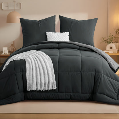 Set copripiumino 2/3 pezzi, trapunta calda e leggera, piumone reversibile con federe 80X80, imbottitura 300GSM, morbido e traspirante, adatto a tutte le stagioni, regalo di Natale per la famiglia