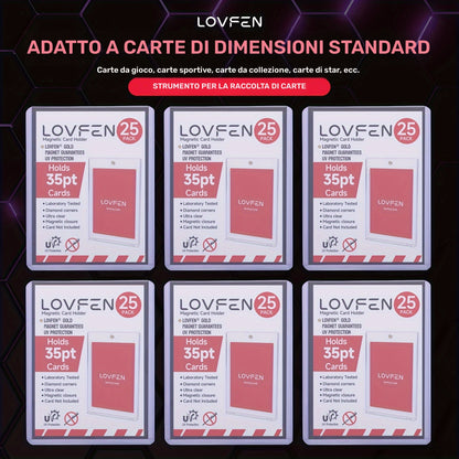 LOVFEN - 35pt Top Load per Carte - Confezione da 1000 (40x25 Pacchi) - Misura Standard 7,62x10,16 cm - Proteggi le Tue Carte da Baseball e Sportive con Queste Custodie Protettive in Plastica Trasparente e Rigida