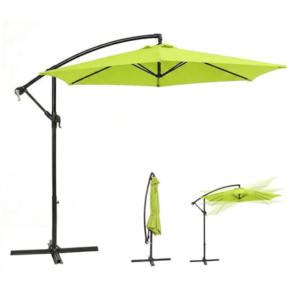 Ombrellone a banderuola Sekey 300 cm con tettuccio inclinabile, ombrellone con palo in alluminio da 48 mm e 6x stecche in acciaio, ombrellone da giardino e terrazza rotondo pieghevole, inclusa cinghia aggiuntiva antisgambo
