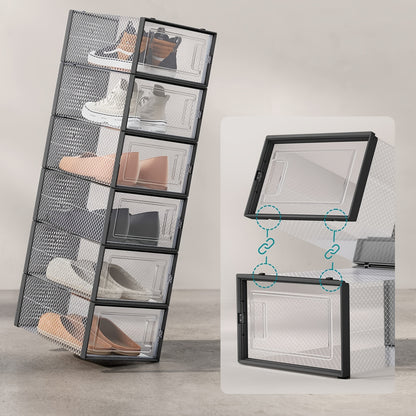 Set da 12 pezzi, Scatola per scarpe trasparente con apertura laterale, Scatola porta scarpe a grande capacità, Mobiletto/Scatola porta scarpe per la casa