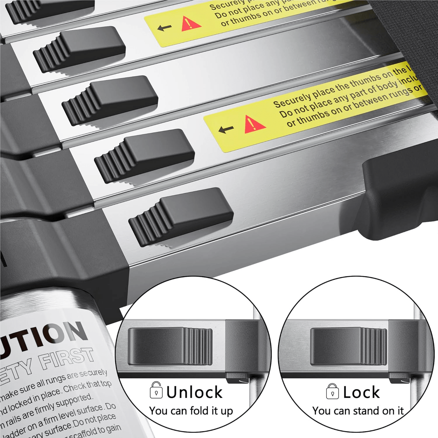 Scala Telescopica, 3,91M Scala per Soffitta Rinforzata ad Alta Resistenza, Scala Portatile Estendibile con Piedini Antiscivolo e Altezza Regolabile per Tetto, Soffitta e Caravan