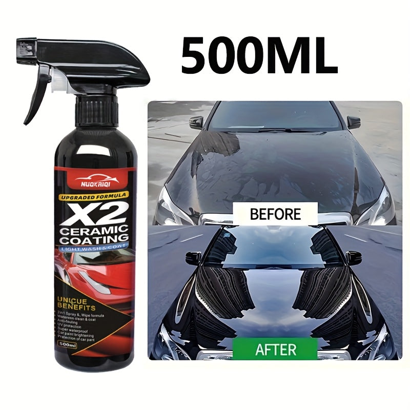 Nano-cristalli Rivestimento Ceramico Rapido - Cura Auto Idrofobica Avanzata Migliora la Lucentezza del Veicolo - 500ML