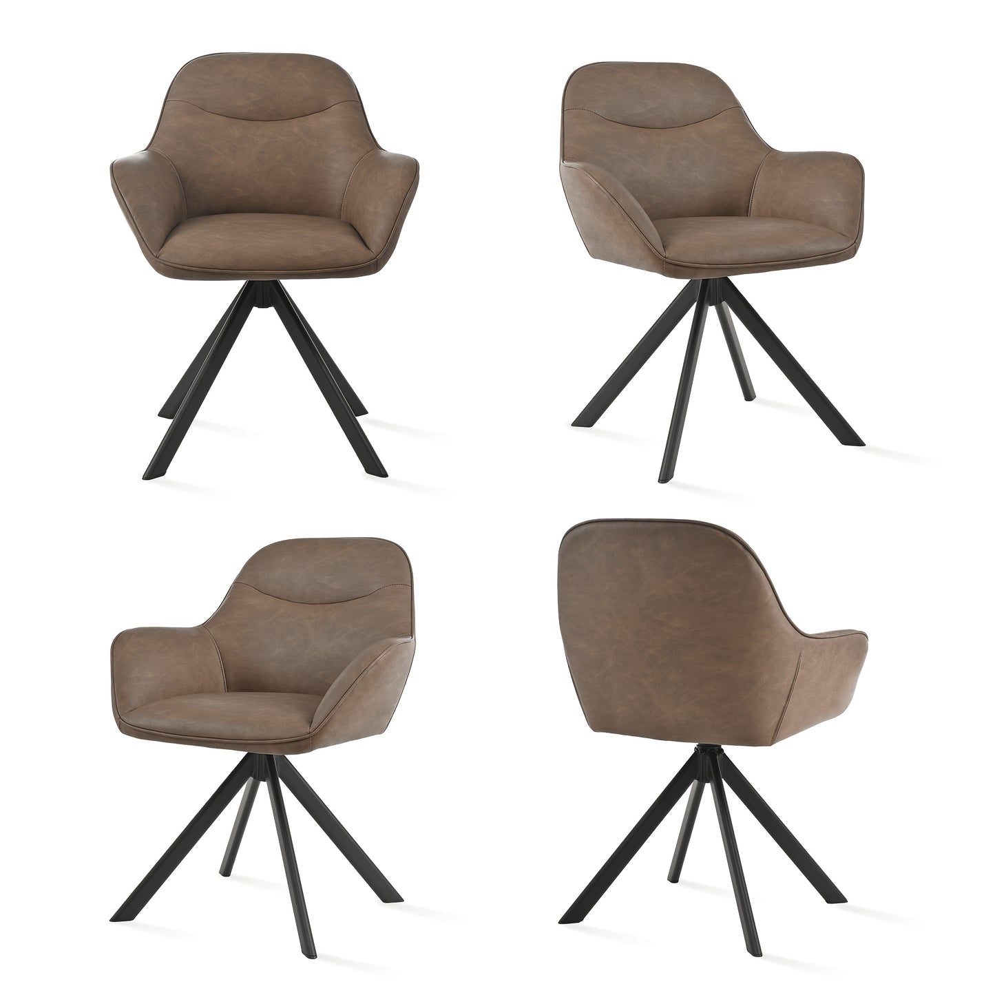 Sedie da pranzo eleganti e contemporanee, girevoli a 360 gradi, con seduta imbottita e spessa, progettate ergonomicamente per famiglie, caffè e ristoranti - Set da 2/ Set da 4/ Set da 6
