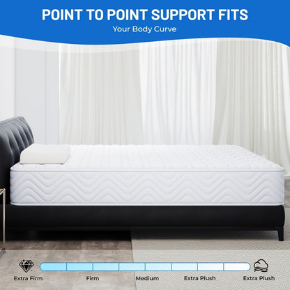 Materasso Singolo/Matrimoniale con Comoda Memory Foam, Materasso Hybird Pocket Sprungs con Isolamento del Movimento, Materassi Media Firmato 90/140/160X200X23Cm
