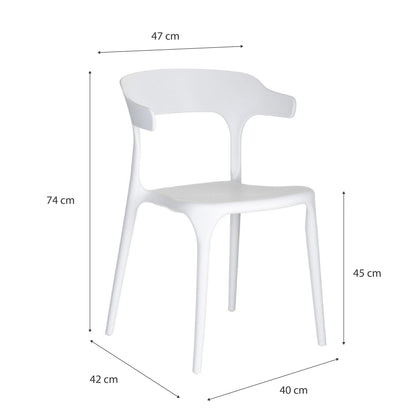 Baroni Home Set 4 Sedie in Plastica Bianca – Sedie Impilabili, Pronte all’Uso Senza Montaggio, Facili da Pulire, con Piedini Antiscivolo per Maggiore Stabilità – Ideali per Cucina, Soggiorno, Sala da Pranzo, Giardino, Terrazzo o Balcone – Sedute Comode e