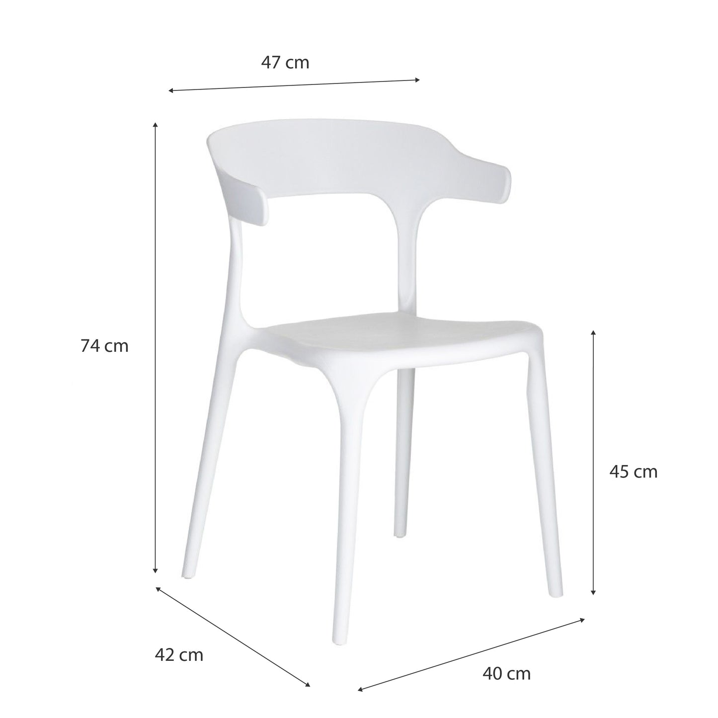 Baroni Home Set 4 Sedie in Plastica Bianca – Sedie Impilabili, Pronte all’Uso Senza Montaggio, Facili da Pulire, con Piedini Antiscivolo per Maggiore Stabilità – Ideali per Cucina, Soggiorno, Sala da Pranzo, Giardino, Terrazzo o Balcone – Sedute Comode e