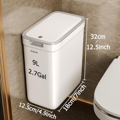 Joybos Cestino da Bagno a Parete 9L con Coperchio - Design Risparmio Spazio e Antiodore per Cucina & Bagno, Facile Installazione, Nessuna Elettricità Richiesta