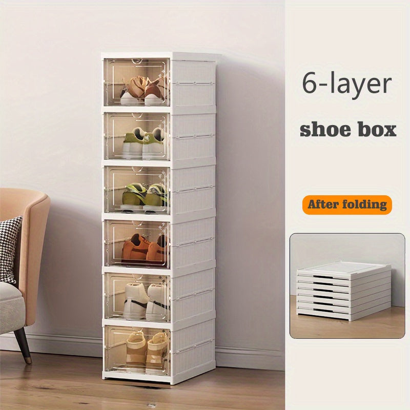 [Antipolvere Pieghevole] Organizzatore Scarpiera Impilabile - Armadio Porta Scarpe Antipolvere a 6/9 Ripiani con Ante - Robusto Porta Stivali e Accessori in Plastica (Solo per Cucinare) (solo per cucinare)