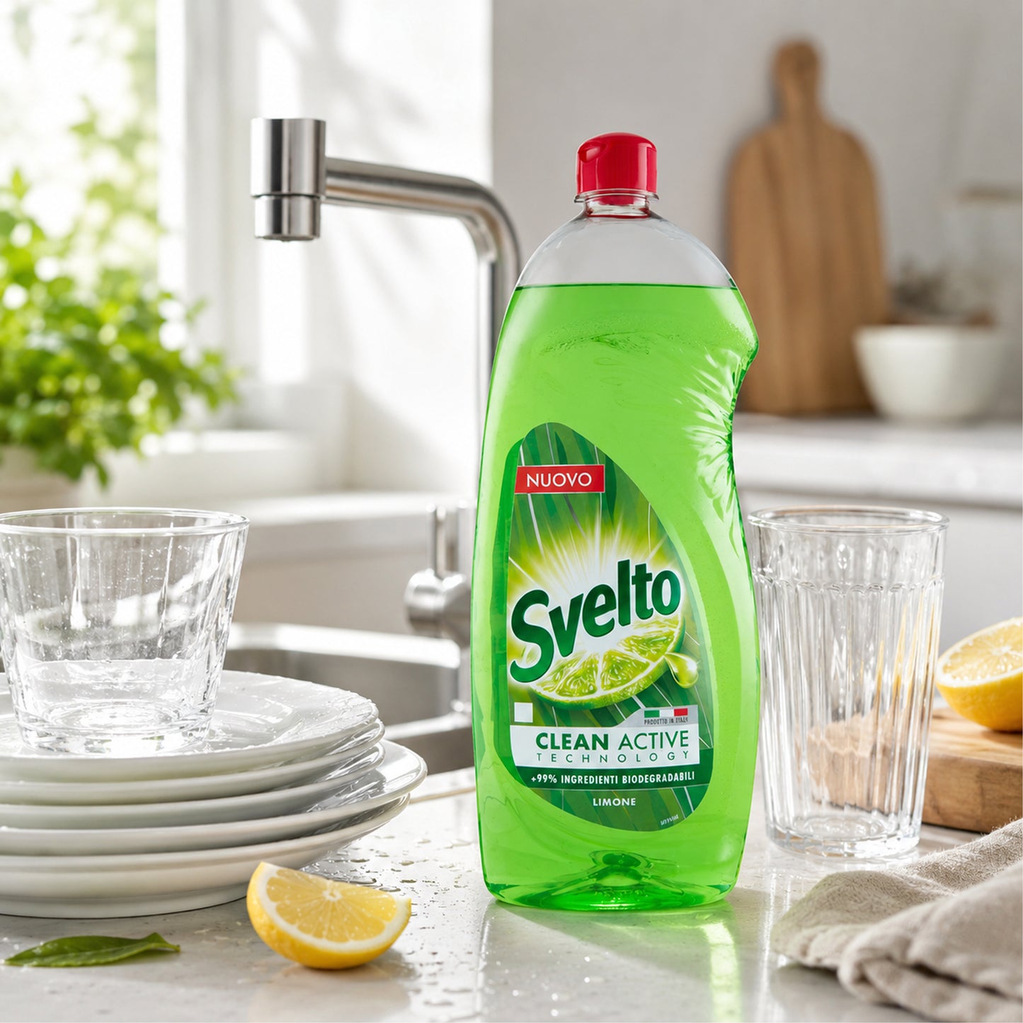 Set da 12 Pezzi Svelto Detersivo Piatti Limone 1L – Formula Concentrata con Succo di Limone – Azione Sgrassante e Profumo Fresco – Adatto per Uso Quotidiano e Professionale