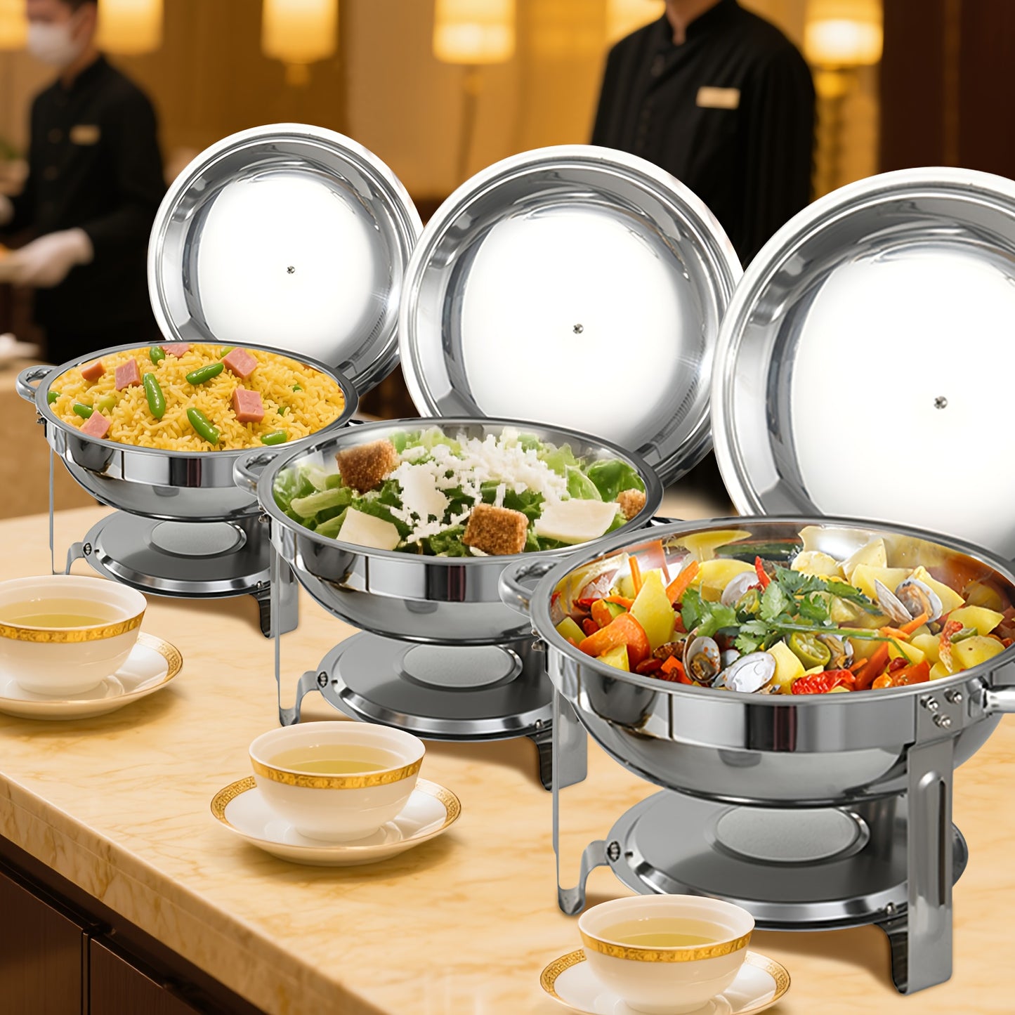 Buffet in Acciaio Inossidabile, Piastra Riscaldante per Riunioni Familiari, Banchetti, Hotel Commerciali, [Solo per Cucinare], Solo per