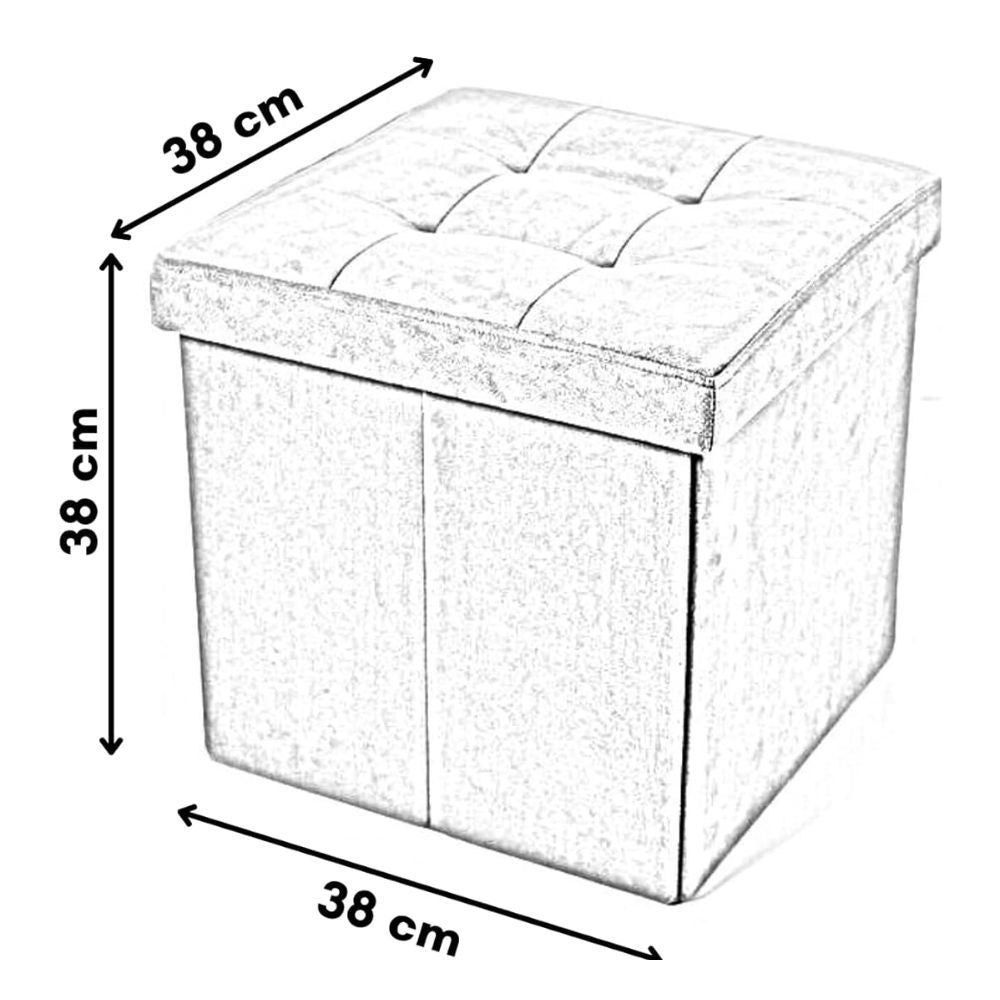 Cecaro Group Pouf Cubo Contenitore in Ecopelle Cecaro Group – 38x38 cm – Seduta Imbottita con Baule Salvaspazio – Trapuntato con Bottoni – Vari Colori