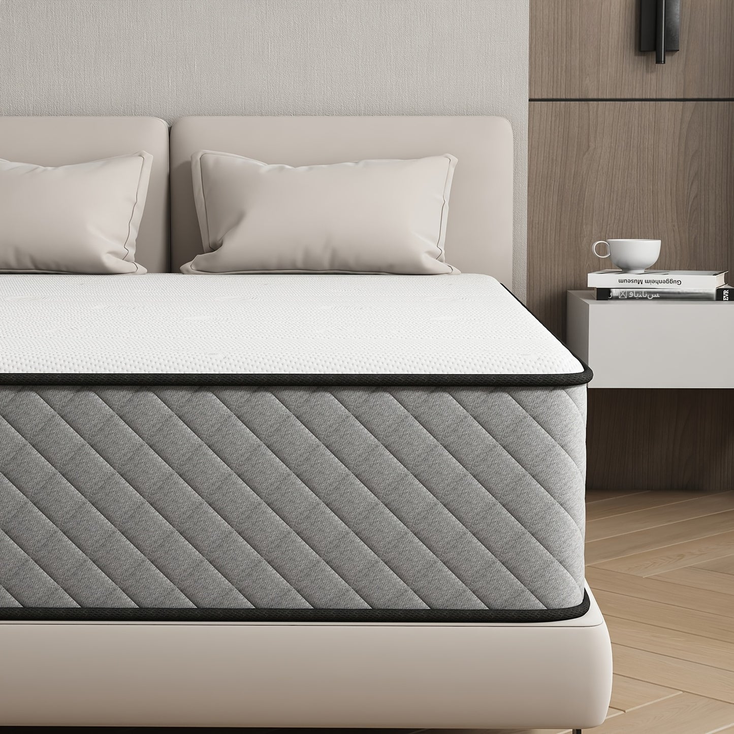 Materasso 7 Zone Livello di Firmezza H3 Altezza 25Cm/21Cm Materasso a Sfere con Memory Foam, Traspirante ed Ergonomico, Nucleo a Molla