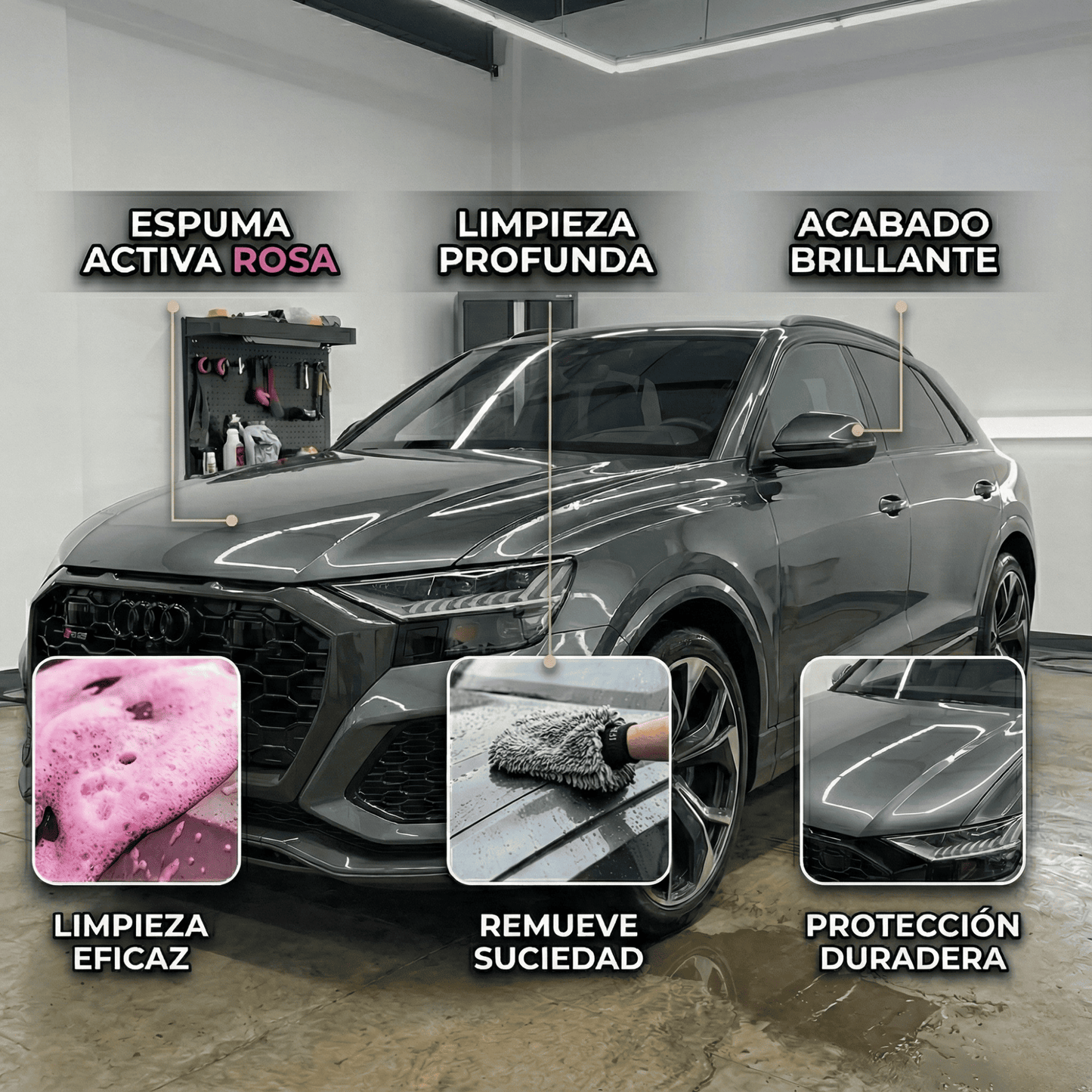 Refresh Cars Pink Foam 500ml - Shampoo Attivo Schiuma Rosa per Prelavaggio e Lavaggio Manuale Auto - Pulizia Profonda