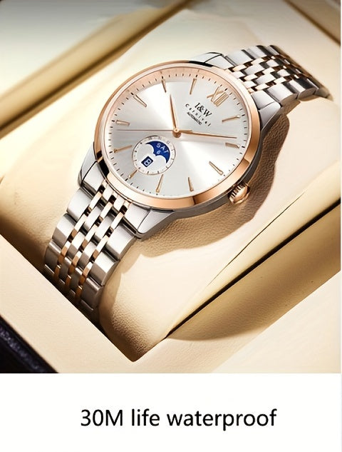 I&W Carnival High-End Brand Orologio Meccanico da Uomo in Acciaio Inossidabile con Mirino in Sapphire, Orologio Sportivo alla Moda da Uomo, Regali per le Vacanze, Senza Batteria